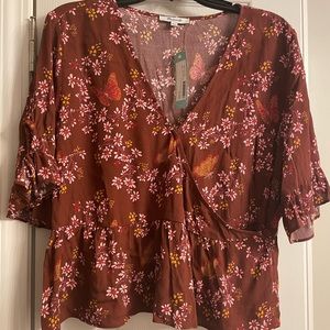 Madewell Harina Wrap Peplum Blouse — Size 14, NWT